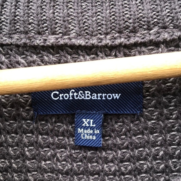 Men’s Croft and Barrow Knitted Gray Sweater XL - Picture 7 of 10